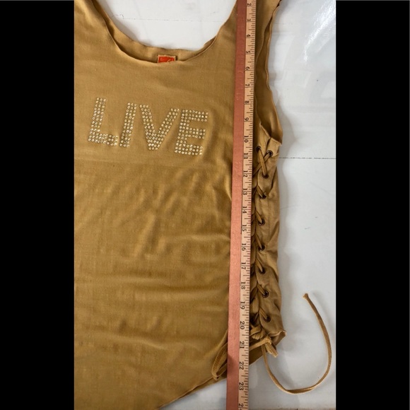 LIVE BLING LOGO RUCHED BLOUSE SIZE LARGE RUMPLE - Picture 8 of 12